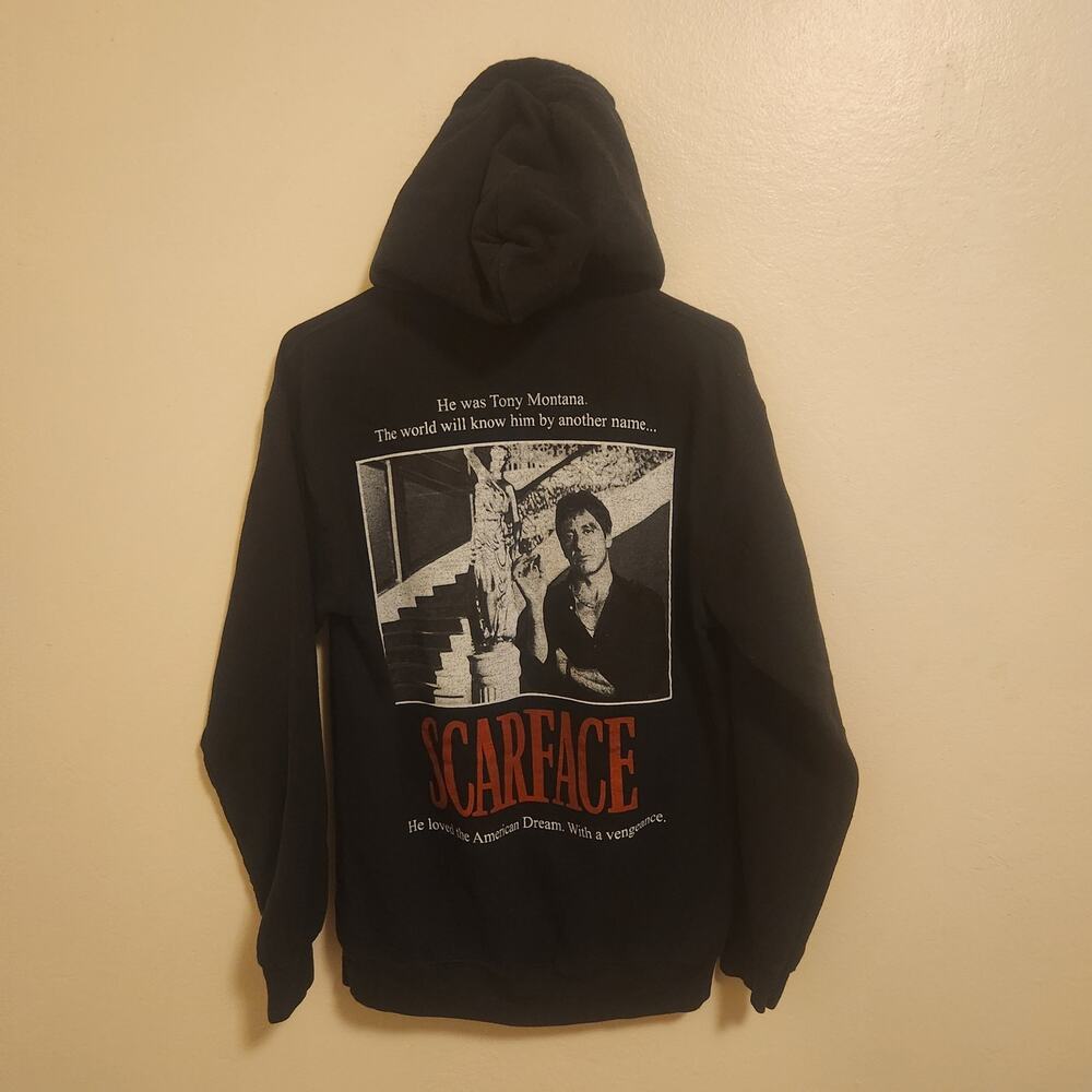 Scarface Hoodie With Pockets, No Draw String Size… - image 3